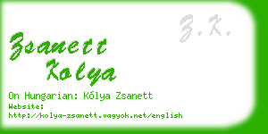 zsanett kolya business card